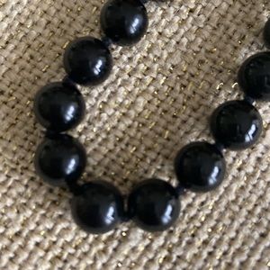 Genuine black onyx bead necklace